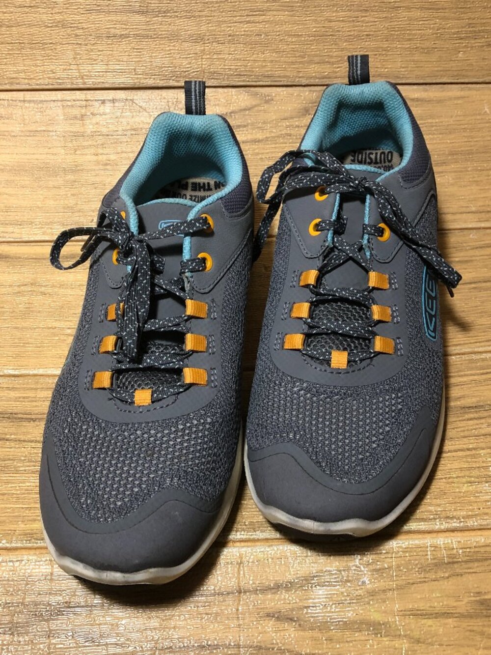 Keen women style Terradora sneakers, gray and blue fabric sneakers, 9